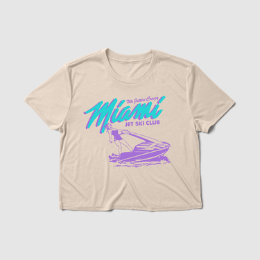 Miami Jet Ski Women's Crop Tee - Because Weekend